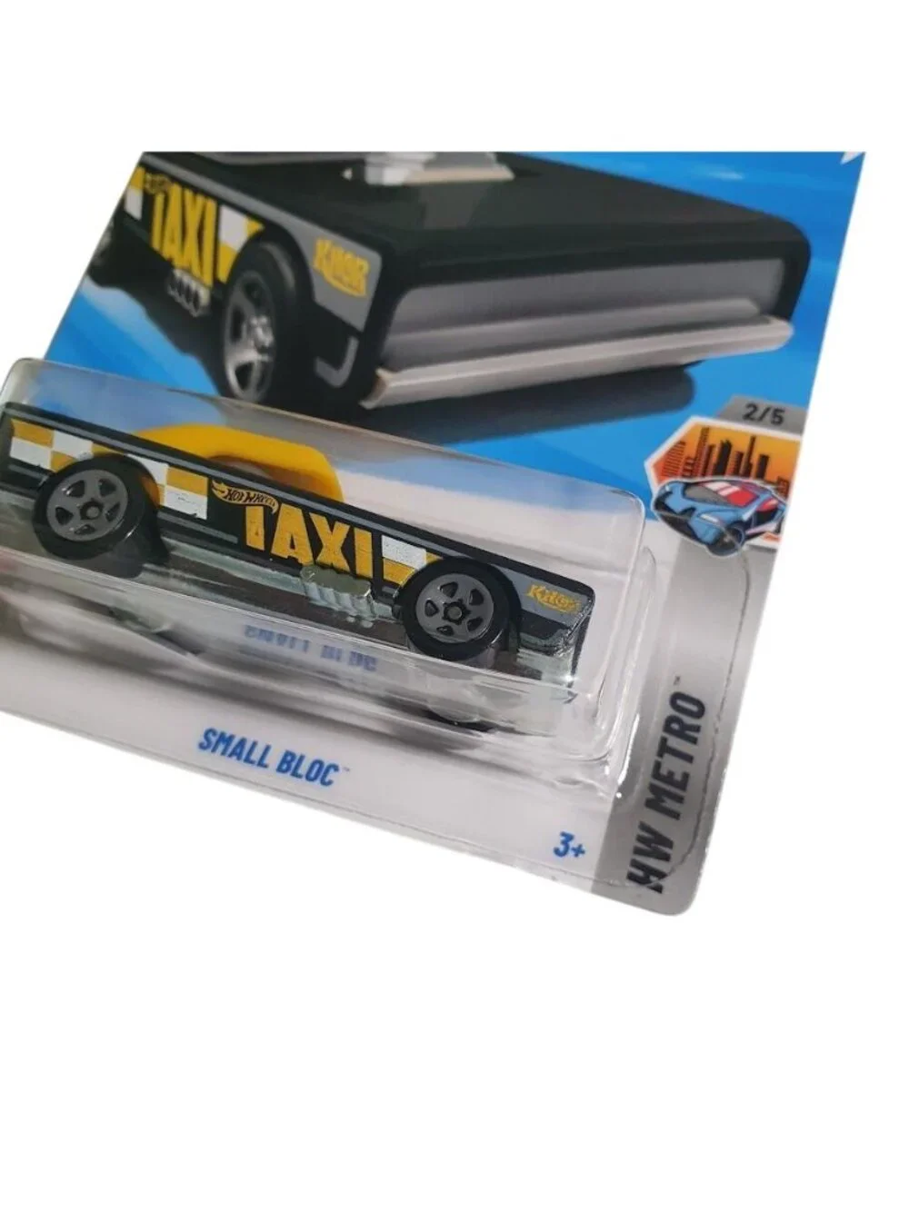 Hot Wheels Small Bloc HW Metro Black Yellow Taxi Theme Collectible 7/250 2/5